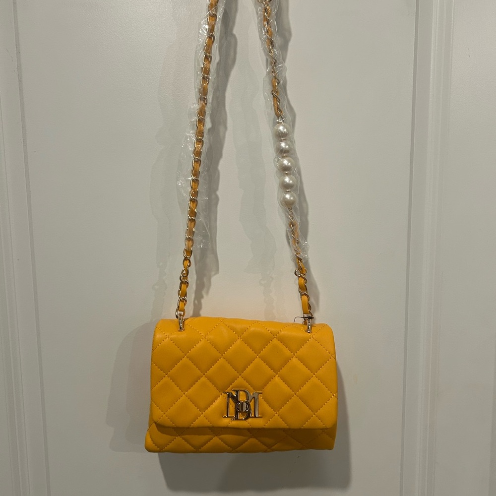Yellow Quilted Shoulder Bag